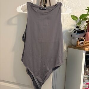 Zara Gray Sleeveless Bodysuit